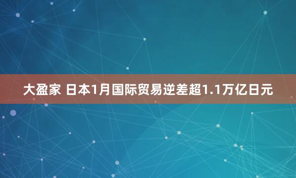 大盈家 日本1月国际贸易逆差超1.1万亿日元